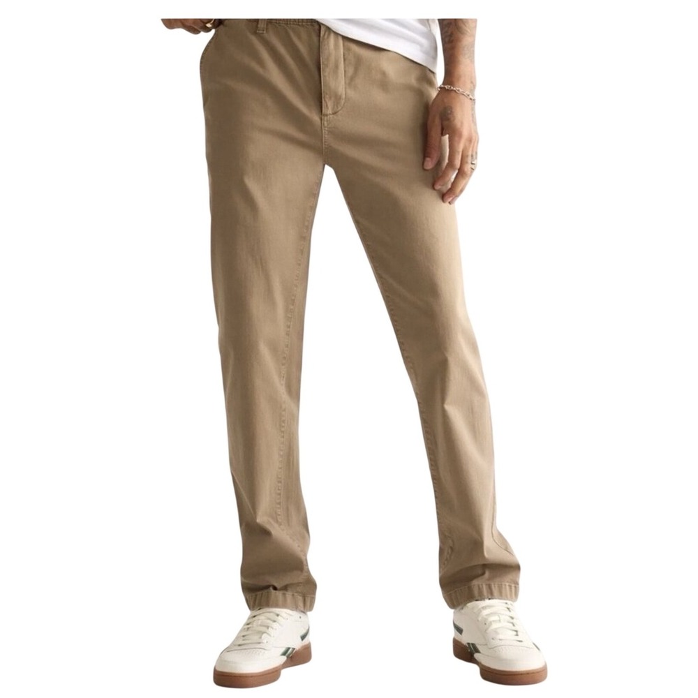 Chubbies Originals Pant Dunes Men's Medium Khaki Elastic Waist Stretch Chino